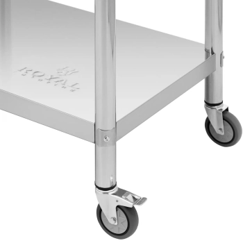  Stół blat roboczy przyścienny z rantem na kółkach 2 poziomy 60 x 80 cm STAL - zdj. dodatkowe 4