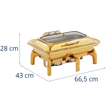  Podgrzewacz do potraw bufetowy na pastę z okienkiem GN 1/1 9 l - złoty - zdj. dodatkowe 6