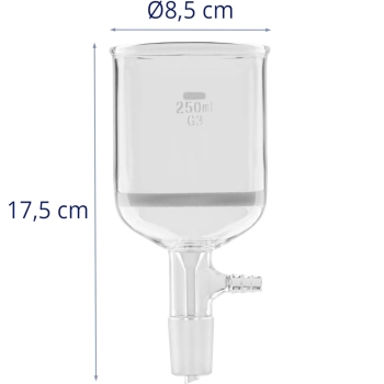  Lejek szklany filtrujący laboratoryjny 250 ml szlif 24/40 - zdj. dodatkowe 1