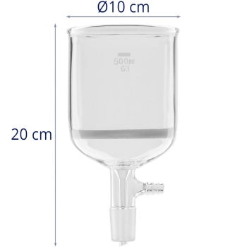  Lejek szklany filtrujący laboratoryjny 500 ml szlif 24/40 - zdj. dodatkowe 1