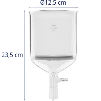  Lejek szklany filtrujący laboratoryjny 1000 ml szlif 24/41 - zdj. dodatkowe 1
