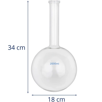  Kolba szklana kulista płaskodenna laboratoryjna 2000 ml - zdj. dodatkowe 1