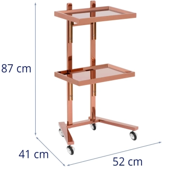  Pomocnik fryzjerski kosmetyczny 2 składane półki - różowe złoto - zdj. dodatkowe 5