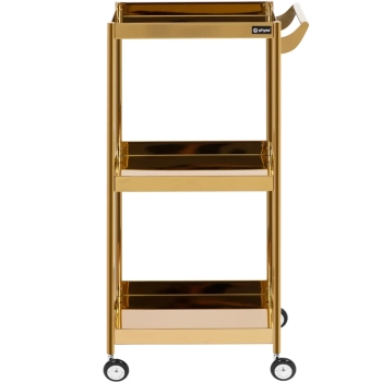  Pomocnik fryzjerski kosmetyczny 3 półki - złoty - zdj. dodatkowe 4