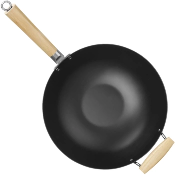  Wok ze stali węglowej z drewnianymi uchwytami śr. 324 mm - zdj. dodatkowe 4