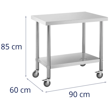  Stół blat roboczy na kółkach 2 poziomy 60 x 90 cm STAL do 145 kg - zdj. dodatkowe 5