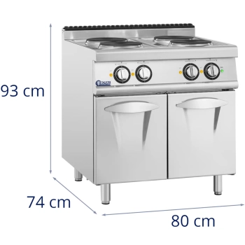  Kuchnia elektryczna wolnostojąca z szafką 4 pola grzewcze 10.4 kW 400 V - zdj. dodatkowe 5