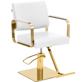  Fotel fryzjerski barberski kosmetyczny z podnóżkiem Physa OTLEY - biało złoty - zdj. dodatkowe 1