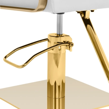  Fotel fryzjerski barberski kosmetyczny z podnóżkiem Physa OTLEY - biało złoty - zdj. dodatkowe 2