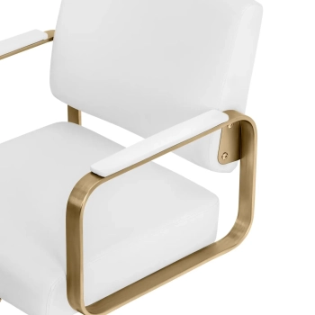  Fotel fryzjerski barberski kosmetyczny z podnóżkiem Physa OTLEY - biało złoty - zdj. dodatkowe 3