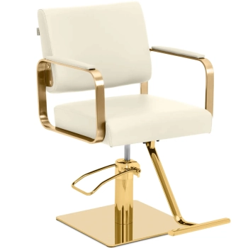  Fotel fryzjerski barberski kosmetyczny z podnóżkiem Physa OTLEY - kremowo złoty - zdj. dodatkowe 1
