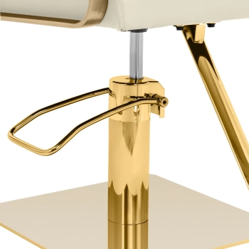  Fotel fryzjerski barberski kosmetyczny z podnóżkiem Physa OTLEY - kremowo złoty - zdj. dodatkowe 2