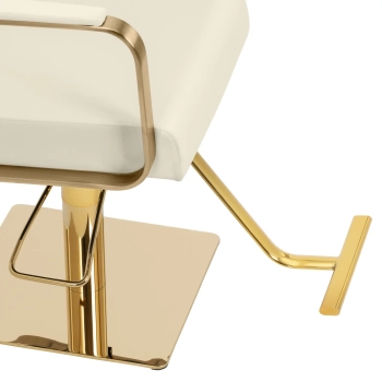  Fotel fryzjerski barberski kosmetyczny z podnóżkiem Physa OTLEY - kremowo złoty - zdj. dodatkowe 4