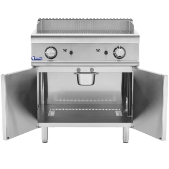  Grill gazowy podwójny ryflowany z szafką na propan / LPG / gaz ziemny 12 kW - zdj. dodatkowe 1