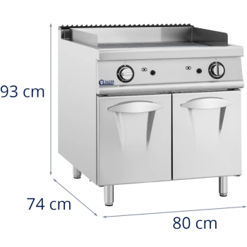  Grill gazowy podwójny ryflowany z szafką na propan / LPG / gaz ziemny 12 kW - zdj. dodatkowe 6