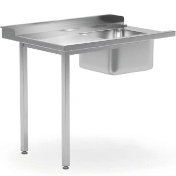 Stół załadowczy do zmywarek ze zlewem 1200 x 700 x 850 mm - LEWY