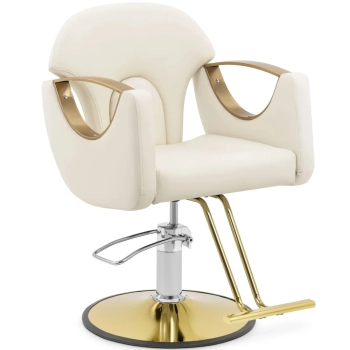 Fotel fryzjerski barberski z podnóżkiem BARTON - kremowy