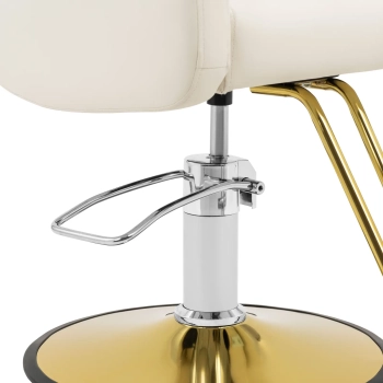  Fotel fryzjerski barberski z podnóżkiem BARTON - kremowy - zdj. dodatkowe 1