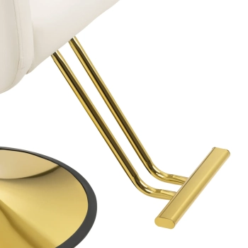  Fotel fryzjerski barberski z podnóżkiem BARTON - kremowy - zdj. dodatkowe 3