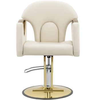  Fotel fryzjerski barberski z podnóżkiem BARTON - kremowy - zdj. dodatkowe 4