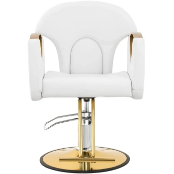  Fotel fryzjerski barberski z podnóżkiem BARTON - biały - zdj. dodatkowe 1