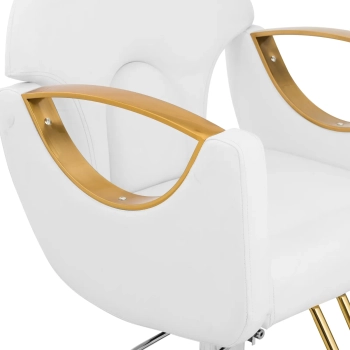  Fotel fryzjerski barberski z podnóżkiem BARTON - biały - zdj. dodatkowe 3