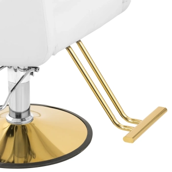  Fotel fryzjerski barberski z podnóżkiem BARTON - biały - zdj. dodatkowe 4