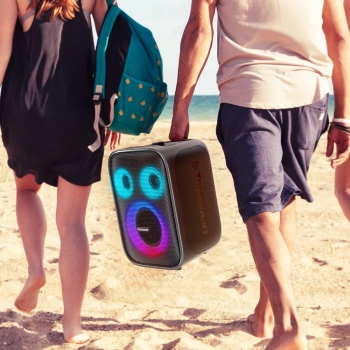  Głośnik bezprzewodowy Halo 200 120W + 2 mikrofony do karaoke - czarny - zdj. dodatkowe 9