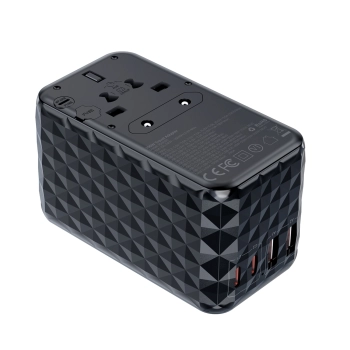  Adapter ładowarka podróżna EU / US / AUS / UK 2x USB-C 2x USB-A 100W - czarny - zdj. dodatkowe 2