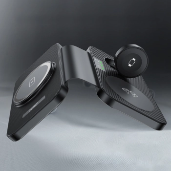  3w1 Ładowarka indukcyjna dla Apple i Samsung + funkcja stojaka - czarna - zdj. dodatkowe 3