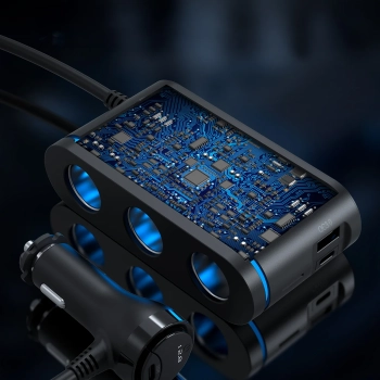  Ładowarka samochodowa + 3x gniazdo zapalniczki 2x USB-C PD 1x USB-A QC - czarna - zdj. dodatkowe 8