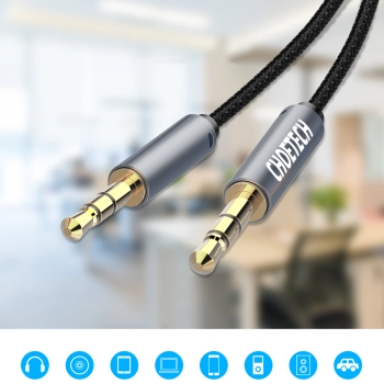  Kabel przewód audio AUX do głośnika 2x mini jack 3.5mm męski 1.2m - czarny - zdj. dodatkowe 5