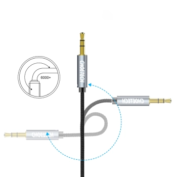  Kabel przewód audio AUX do głośnika 2x mini jack 3.5mm męski 1.2m - czarny - zdj. dodatkowe 8