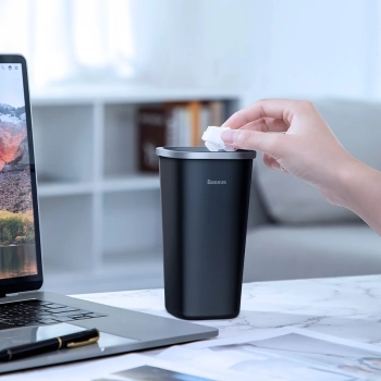  Mini kosz na śmieci do biura lub samochodu montowany w uchwycie na kubek - czarny - zdj. dodatkowe 7