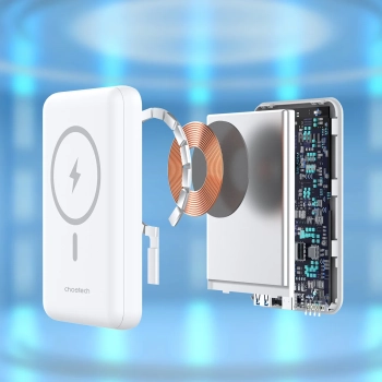  Powerbank 10000 mAh 20W MagSafe USB-A USB-C funkcja podstawki - biały - zdj. dodatkowe 9