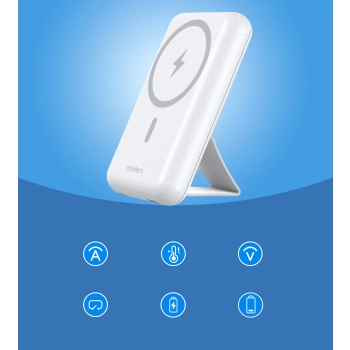  Powerbank 10000 mAh 20W MagSafe USB-A USB-C funkcja podstawki - biały - zdj. dodatkowe 10