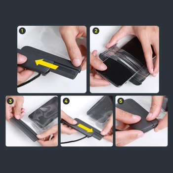  Etui wodoodporne na telefon 7.2'' AquaGlide IPX8 z systemem Slide Lock - czarne - zdj. dodatkowe 6