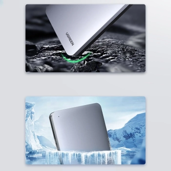  Kieszeń na dysk twardy 2.5'' SATA 3.0 6Gbps + kabel USB-C 0.5m - srebrny - zdj. dodatkowe 2