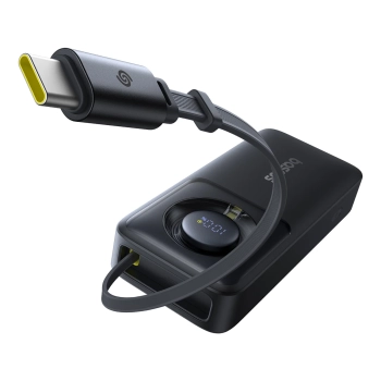  Powerbank 10000mAh 30W z portem USB-C i rozwijanym kablem USB-C Free2Pull - czarny - zdj. dodatkowe 2