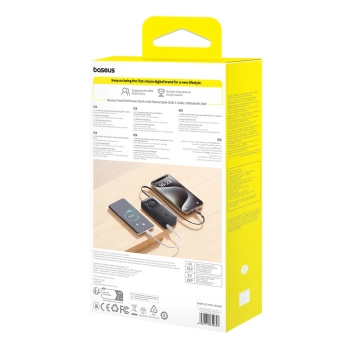  Powerbank 10000mAh 30W z portem USB-C i rozwijanym kablem USB-C Free2Pull - czarny - zdj. dodatkowe 4