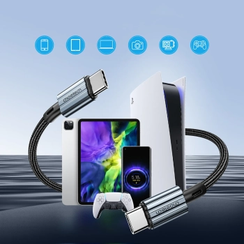  Kabel przewód USB-C - USB-C PD 60W w oplocie XCC-1014 - szary - zdj. dodatkowe 3