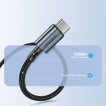  Kabel przewód USB-C - USB-C PD 60W w oplocie XCC-1014 - szary - zdj. dodatkowe 5