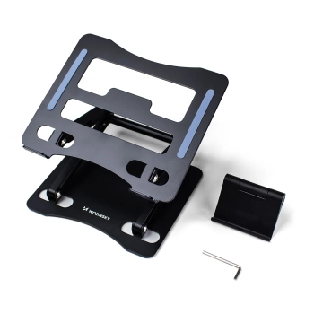  ZESTAW Podstawka pod laptopa aluminiowa + podstawka do smartfona - czarna - zdj. dodatkowe 1