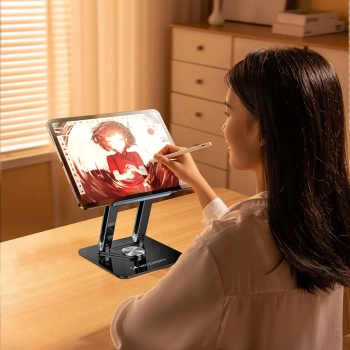  ZESTAW Podstawka pod laptopa aluminiowa 360 + podstawka do smartfona - czarna - zdj. dodatkowe 8