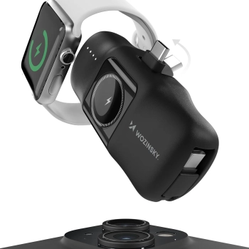  Mini powerbank 5000mAh 15W USB-C i ładowarką do Apple Watch - czarny - zdj. dodatkowe 2