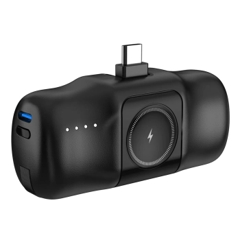  Mini powerbank 5000mAh 15W USB-C i ładowarką do Apple Watch - czarny - zdj. dodatkowe 4