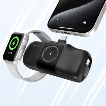  Mini powerbank 5000mAh 15W USB-C i ładowarką do Apple Watch - czarny - zdj. dodatkowe 8