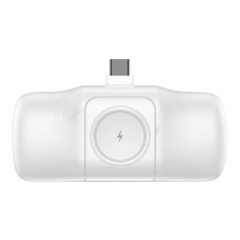  Mini powerbank 5000mAh 15W USB-C i ładowarką do Apple Watch - biały - zdj. dodatkowe 1