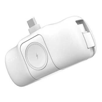  Mini powerbank 5000mAh 15W USB-C i ładowarką do Apple Watch - biały - zdj. dodatkowe 2