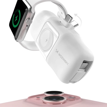  Mini powerbank 5000mAh 15W USB-C i ładowarką do Apple Watch - biały - zdj. dodatkowe 3